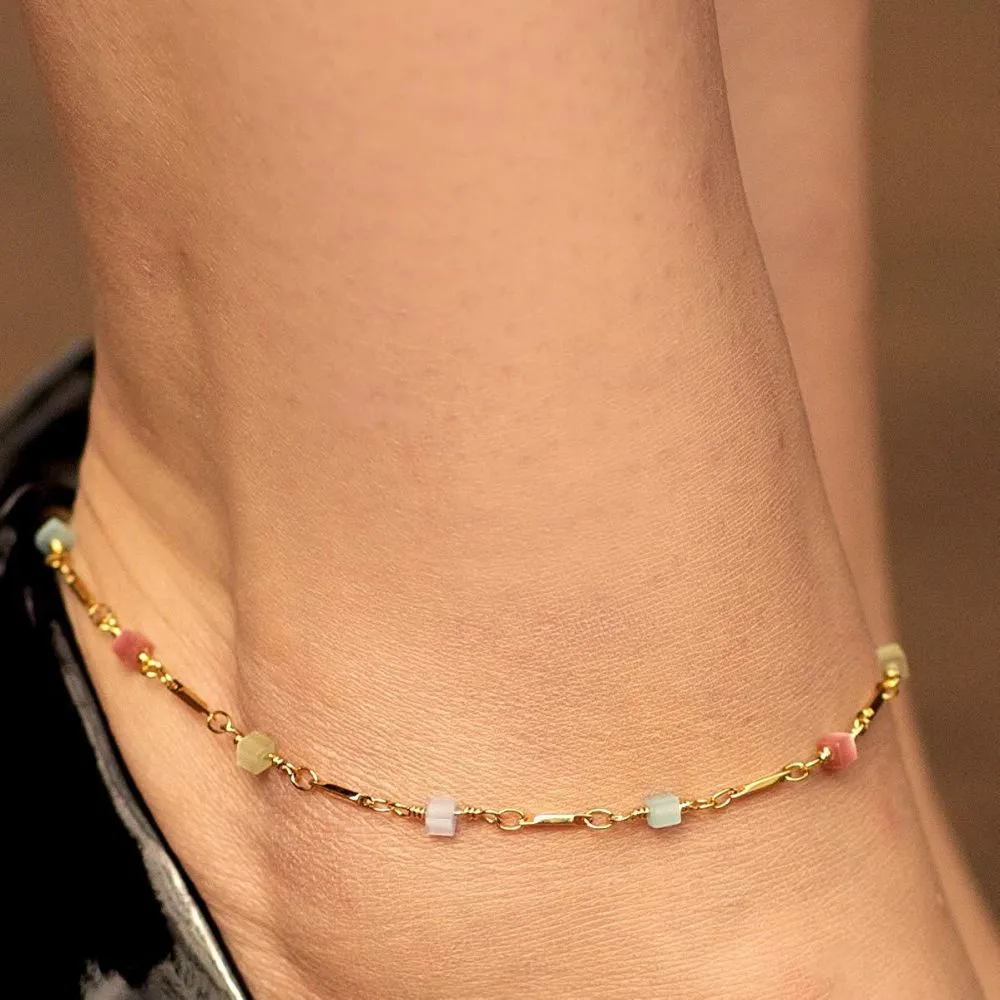 Colorful Square Beads Anklet