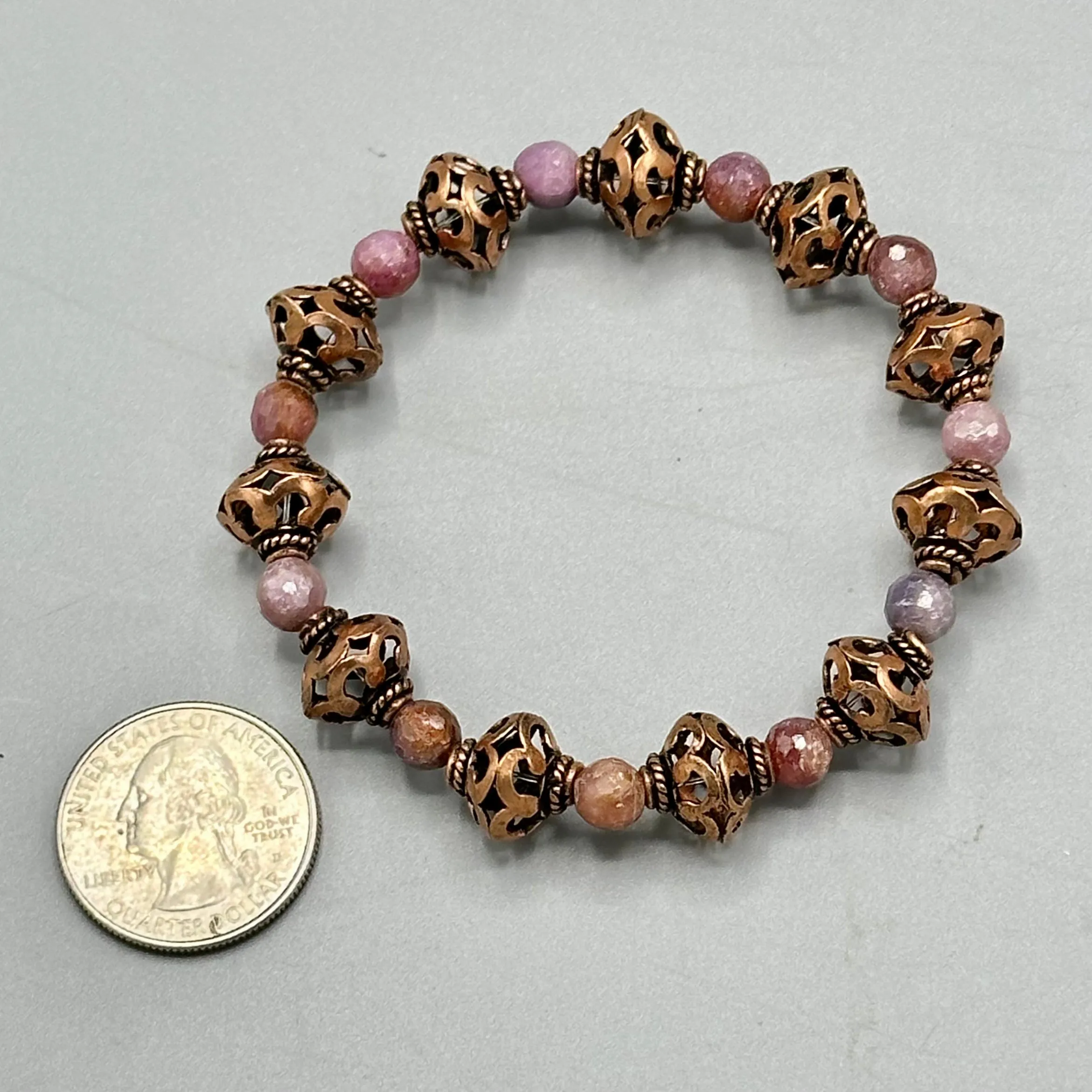 Corundum and copper bracelet