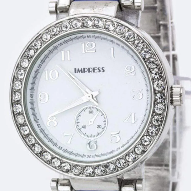 Crystal Bezel Bracelet Watch Blue