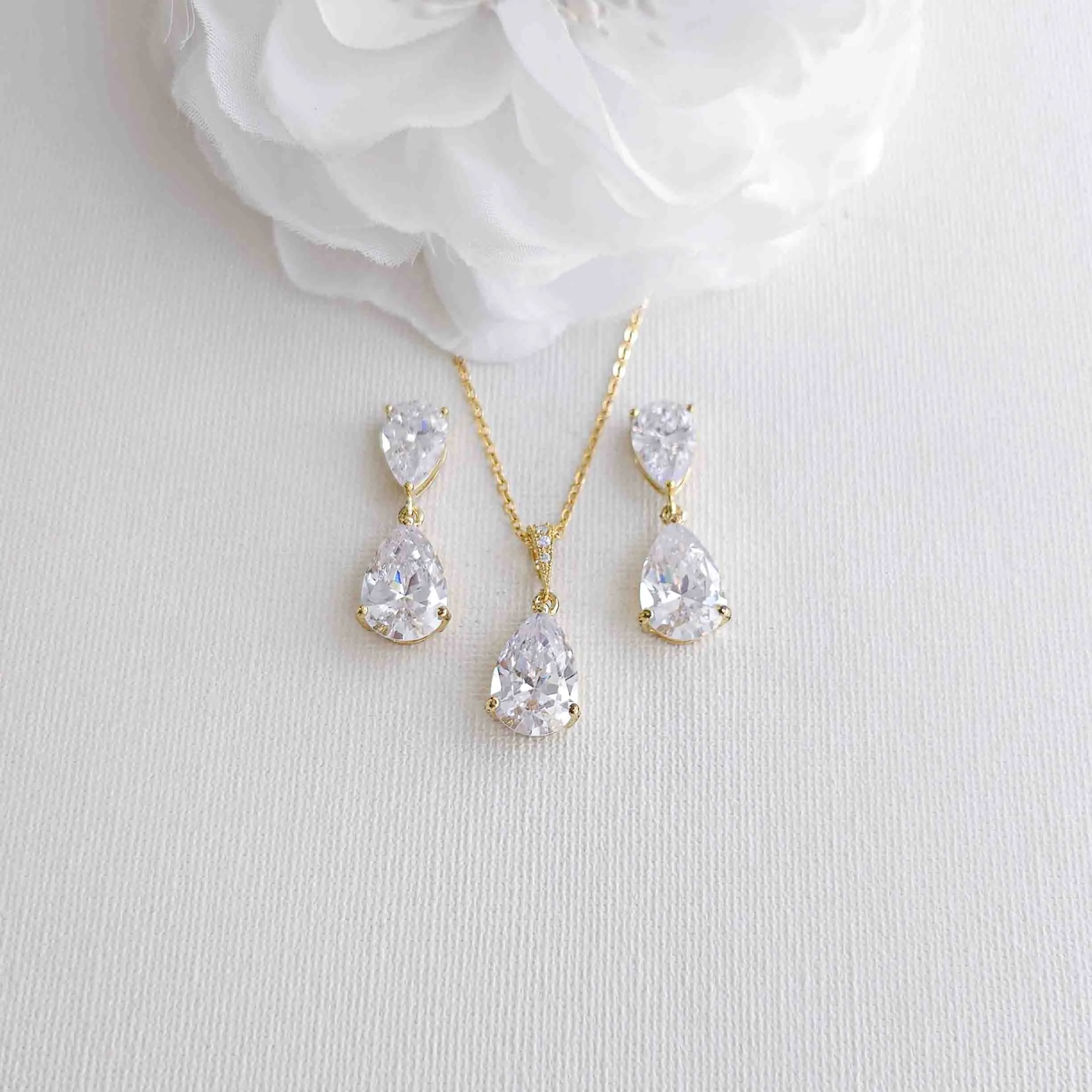 Cubic Zirconia Bridal Jewelry Set-Clara