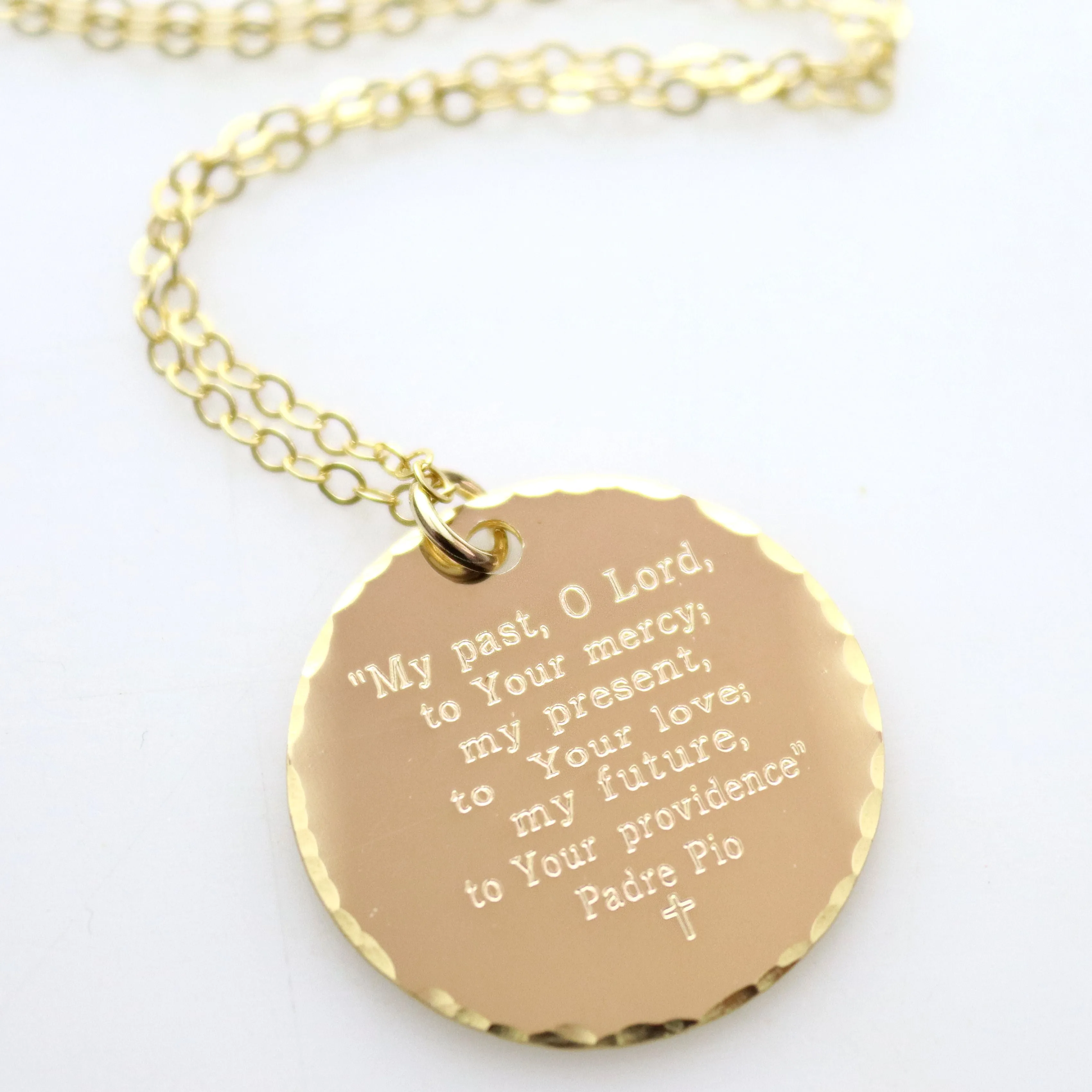 Custom Lords Prayer Pendant, Padre Pio Necklace for Women