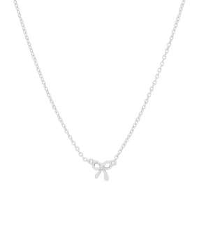 Dainty Bow Choker Necklace - Sterling Silver