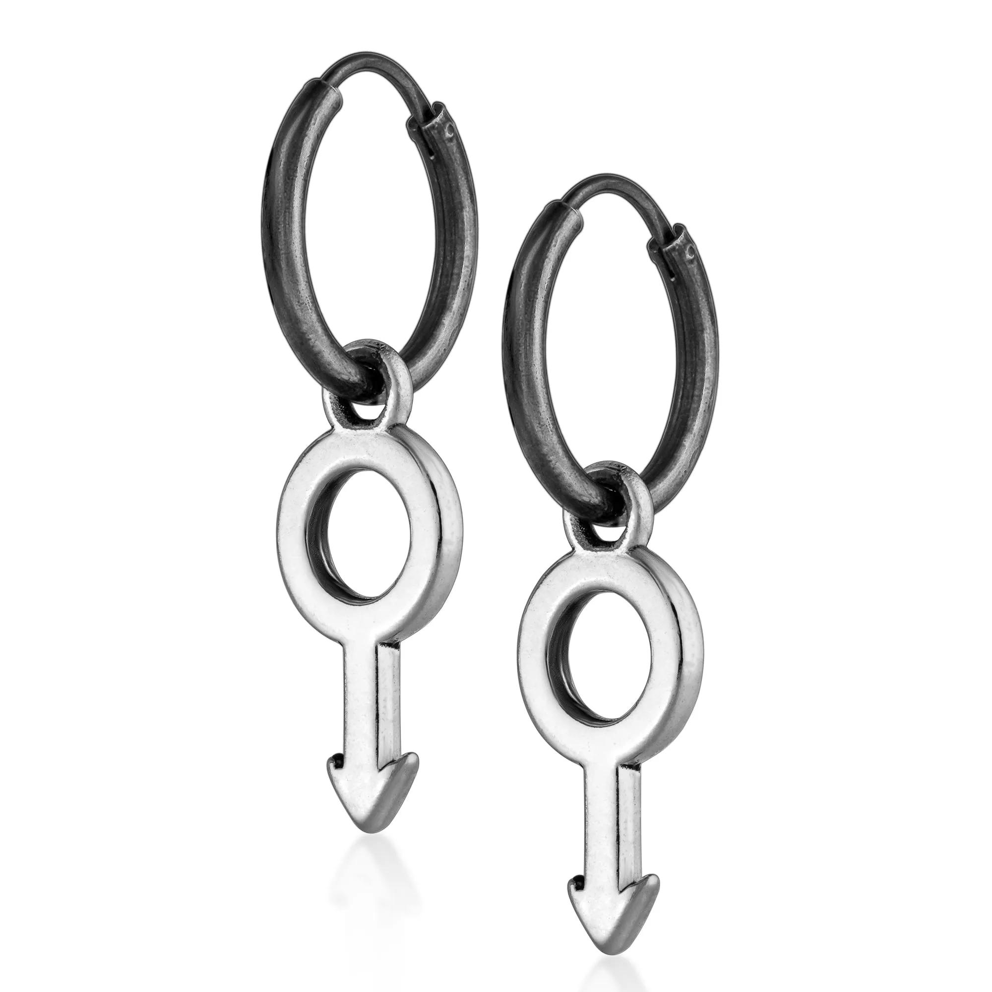 Dangle Earring - Mens Gender Symbol Pendant