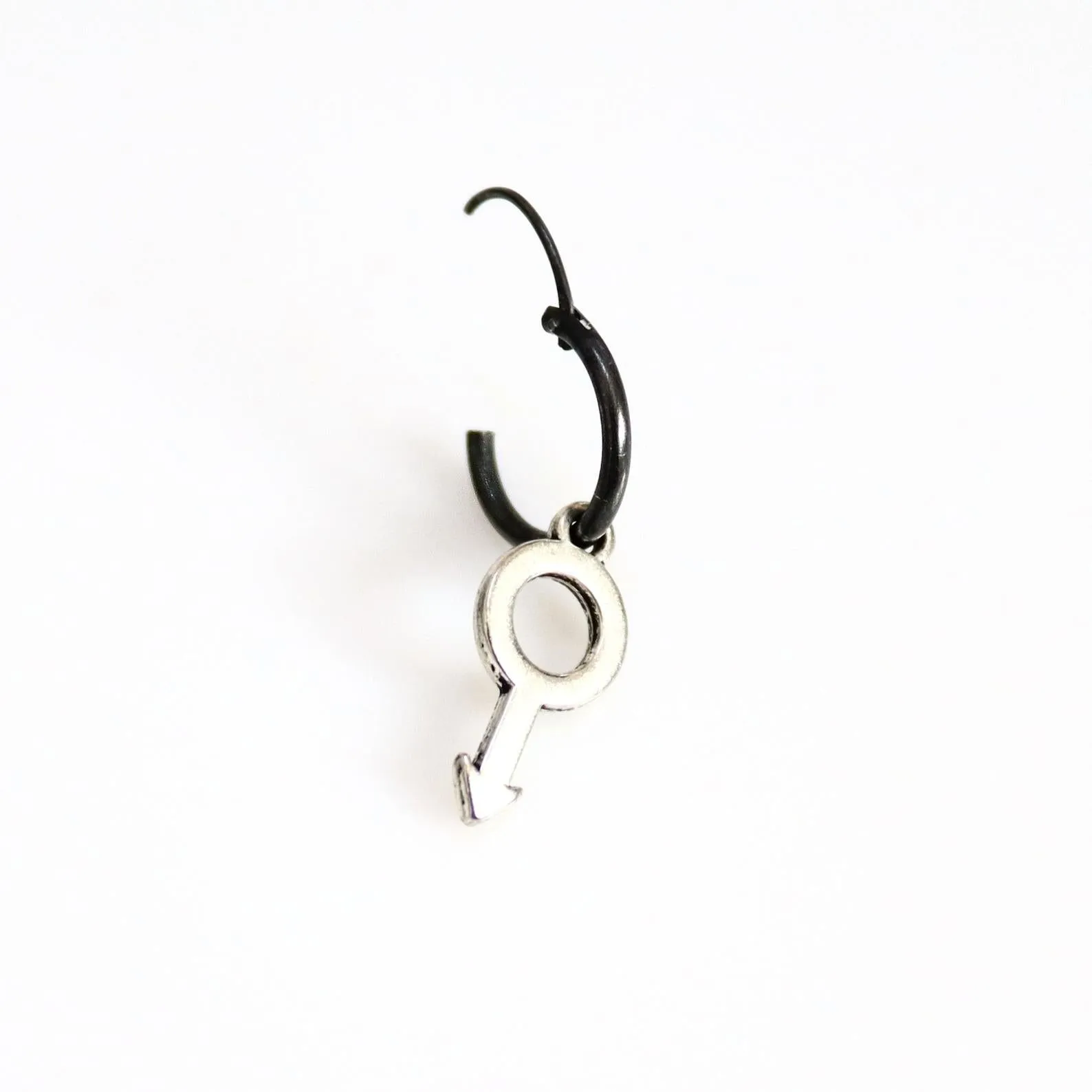 Dangle Earring - Mens Gender Symbol Pendant