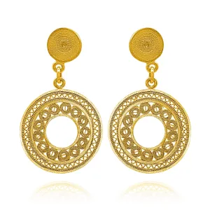 DANIELLE GOLD MEDIUM EARRINGS FILIGREE