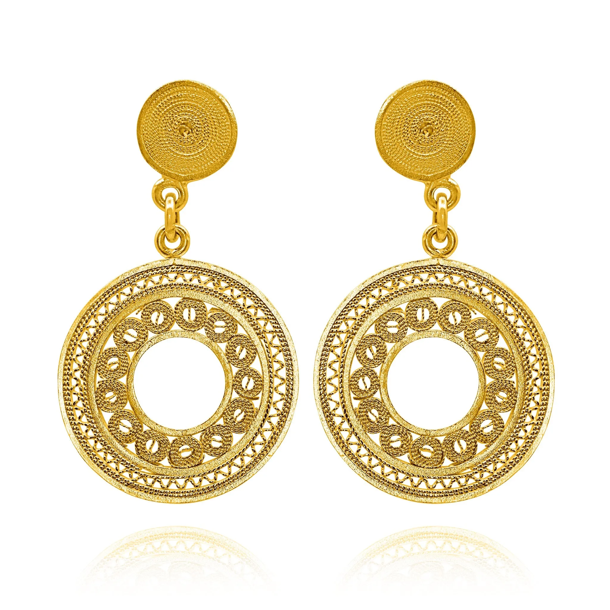 DANIELLE GOLD MEDIUM EARRINGS FILIGREE