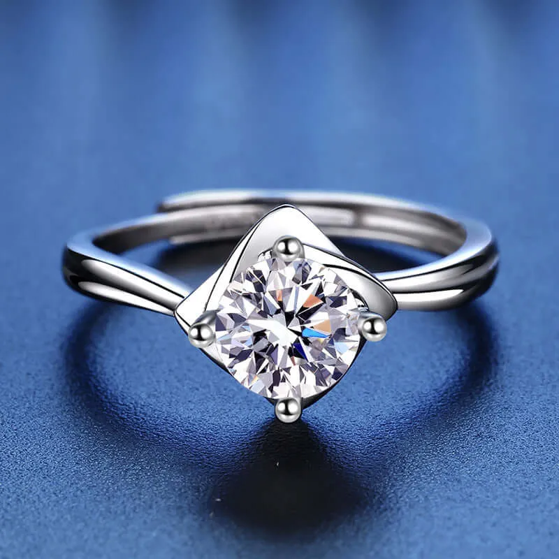 Diamond Flower Moissanite Ring