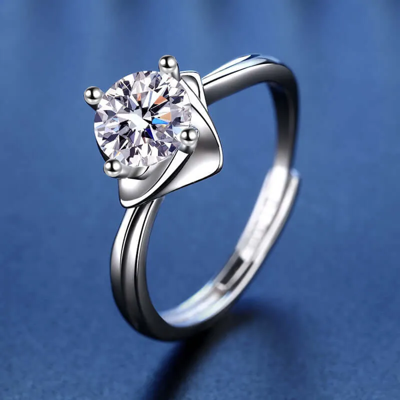 Diamond Flower Moissanite Ring