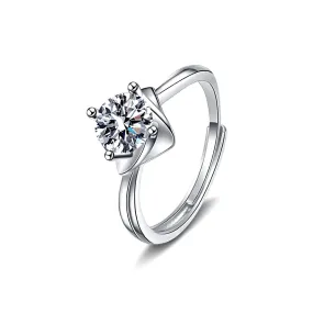 Diamond Flower Moissanite Ring