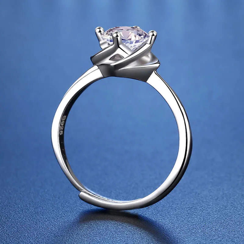 Diamond Flower Moissanite Ring