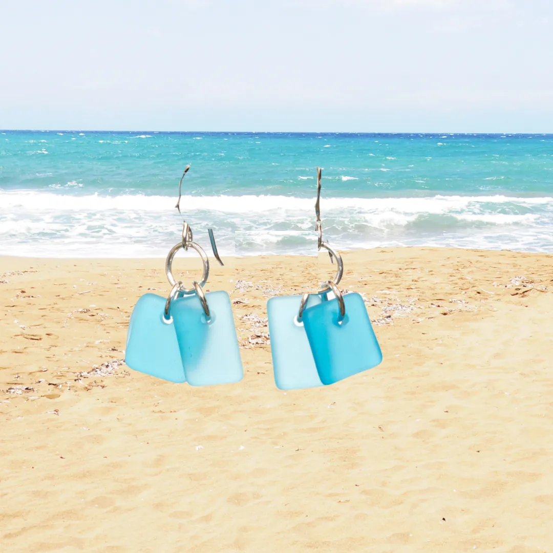 Double Seaglass Earrings