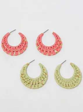 Double Trouble Raffia Hoops