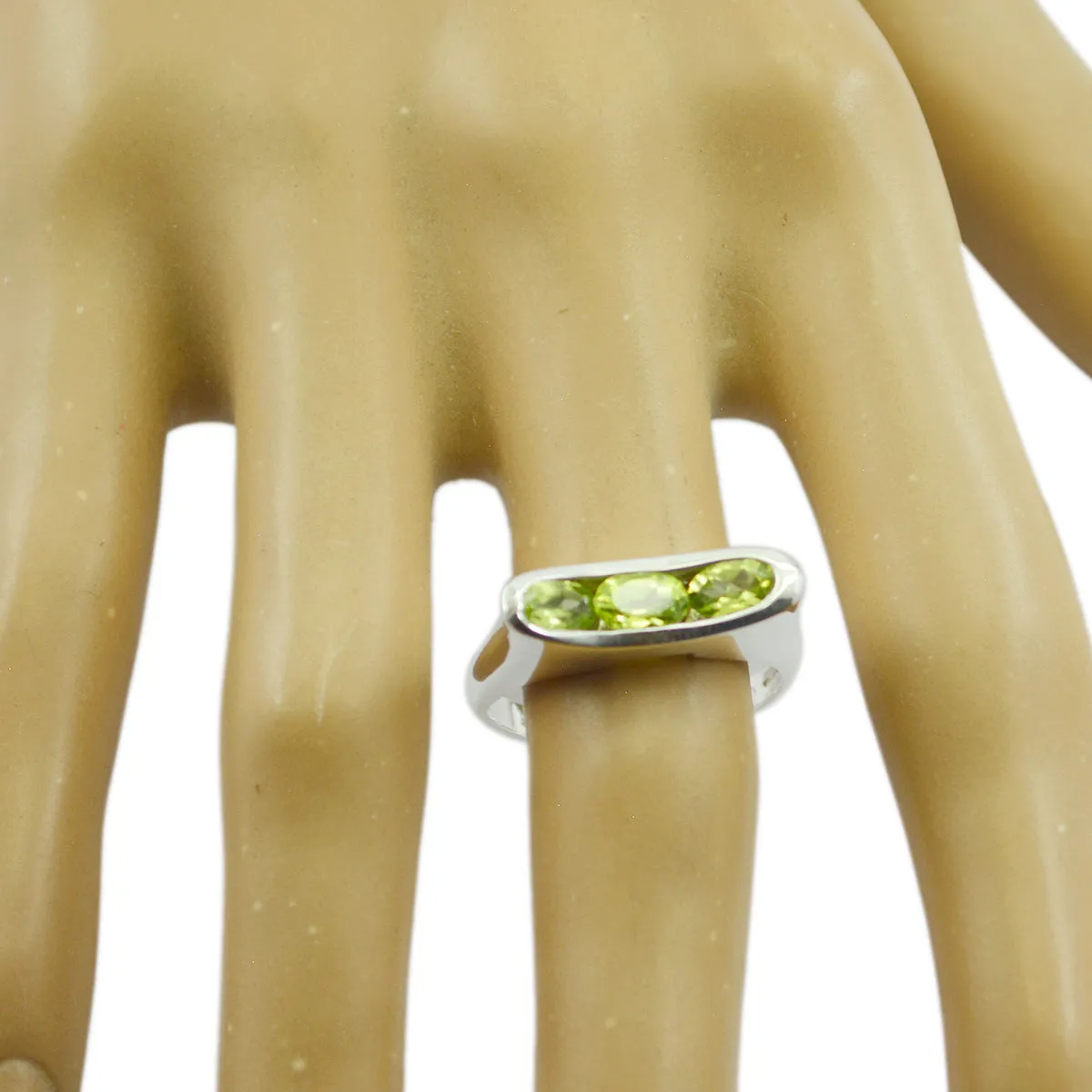 Drop-Dead Gemstone Peridot 925 Sterling Silver Ring Fancy Jewelry