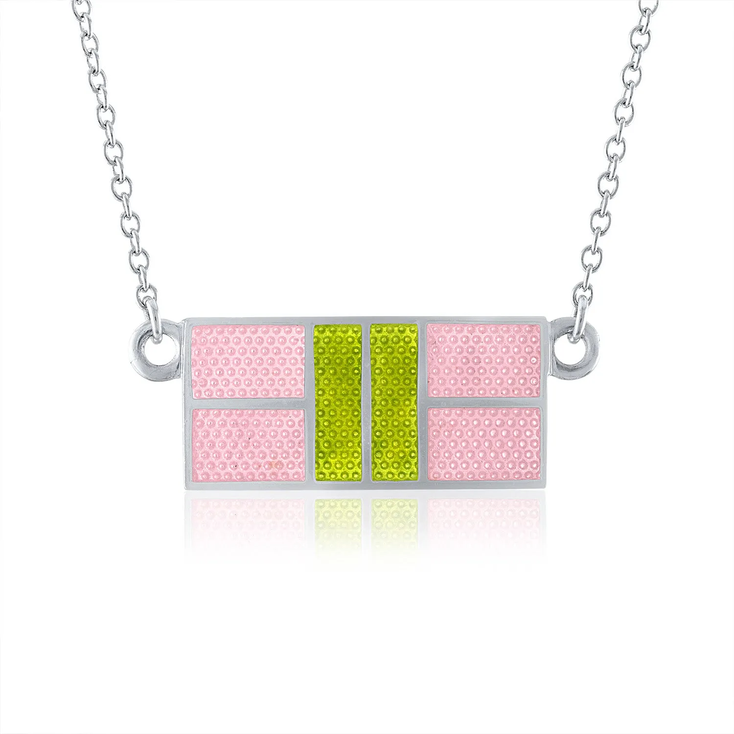 Enamel Pickle Court Necklace