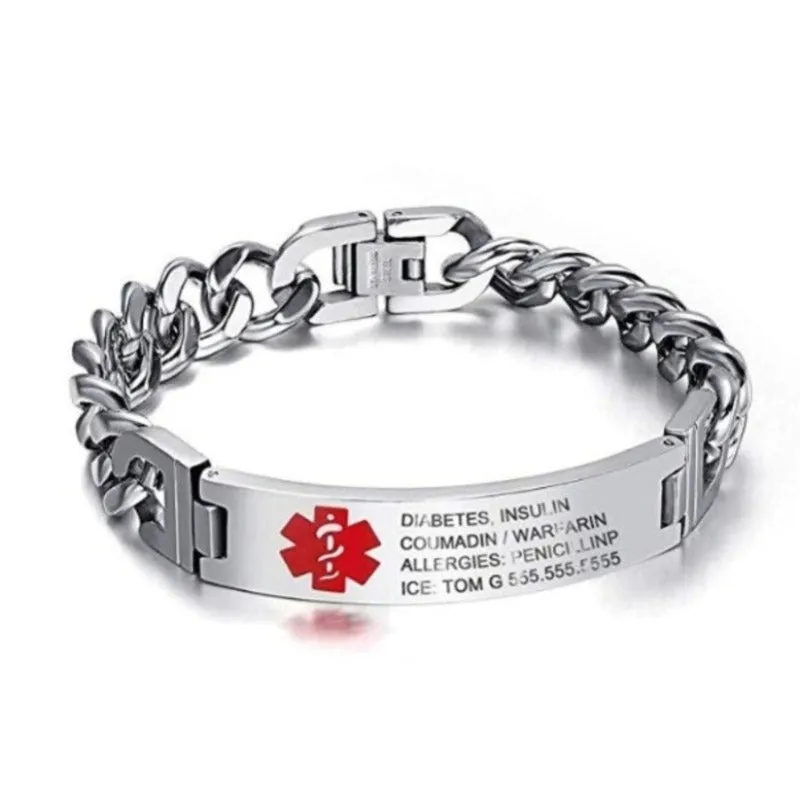 Engraving Medical Bracelets For Men