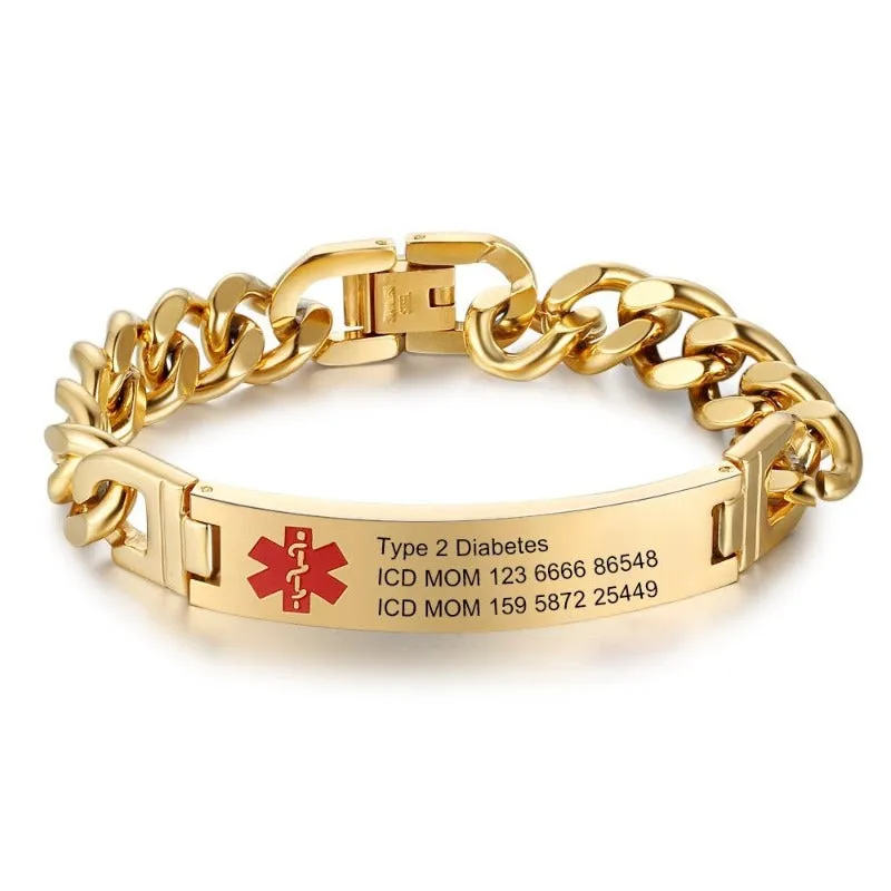 Engraving Medical Bracelets For Men