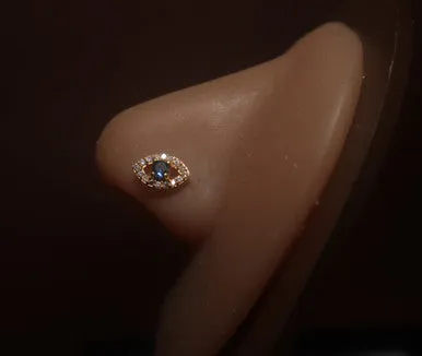 Evil Eye Nose Stud Gem Ring Jewelry For Protection