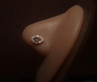 Evil Eye Nose Stud Gem Ring Jewelry For Protection