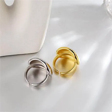 Exaggerated Trendy Sterling Silver Band Ring