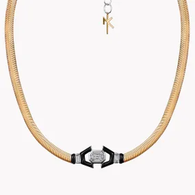 Feelings Diamond & Black Enamel Necklace