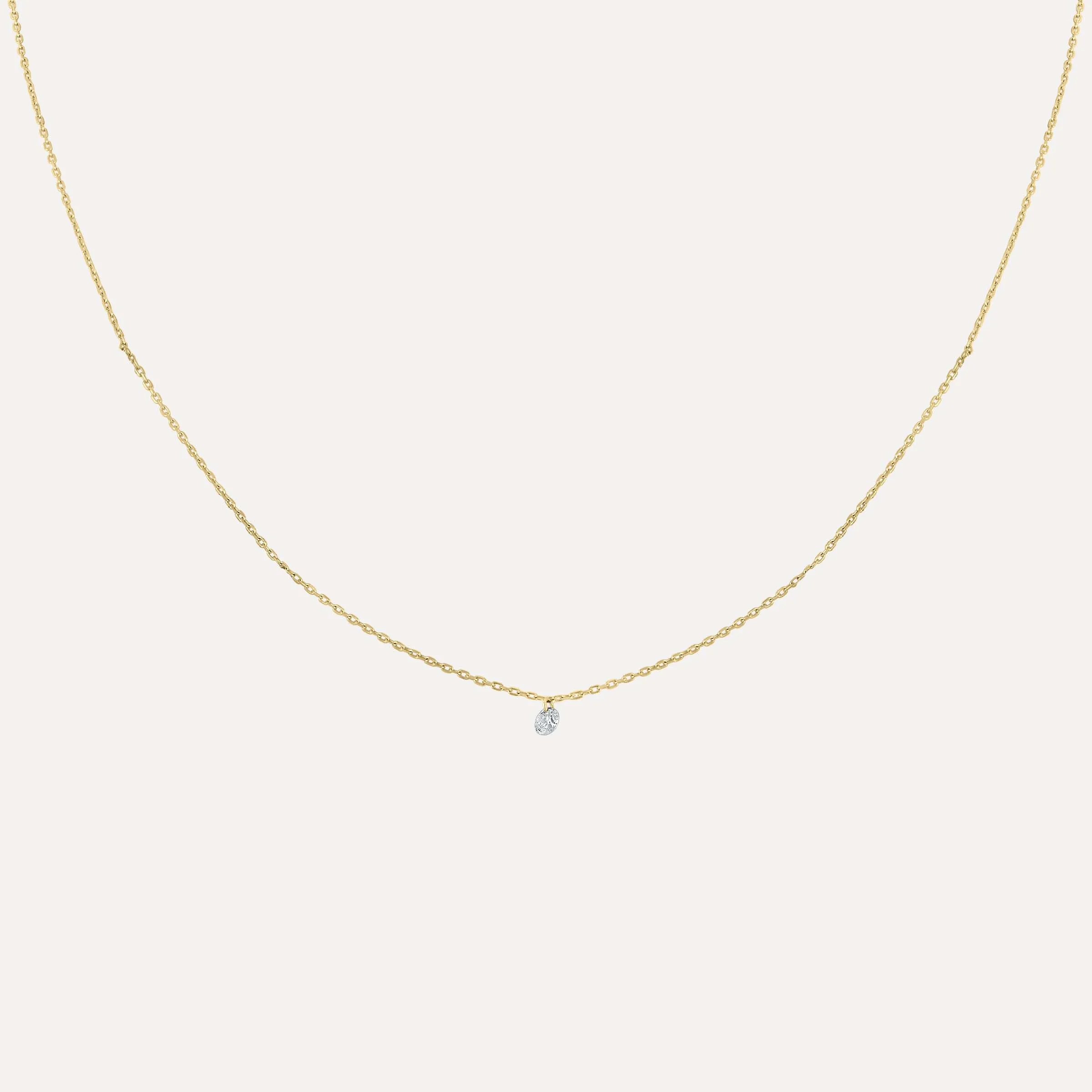 Floating Solitaire Diamond Necklace