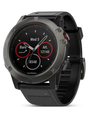 Garmin Fenix 5X Sapphire Multisport GPS Watch - Slate Gray - Black Band - Maps