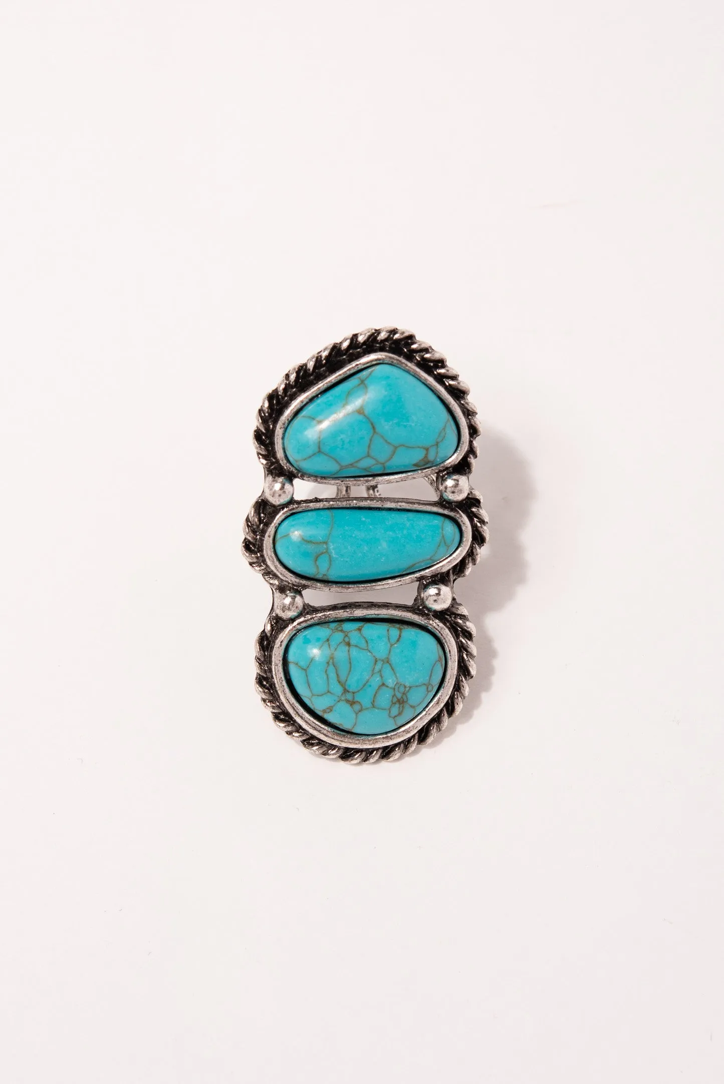 Gemma Turquoise Semi Stone Western Ring - Turquoise