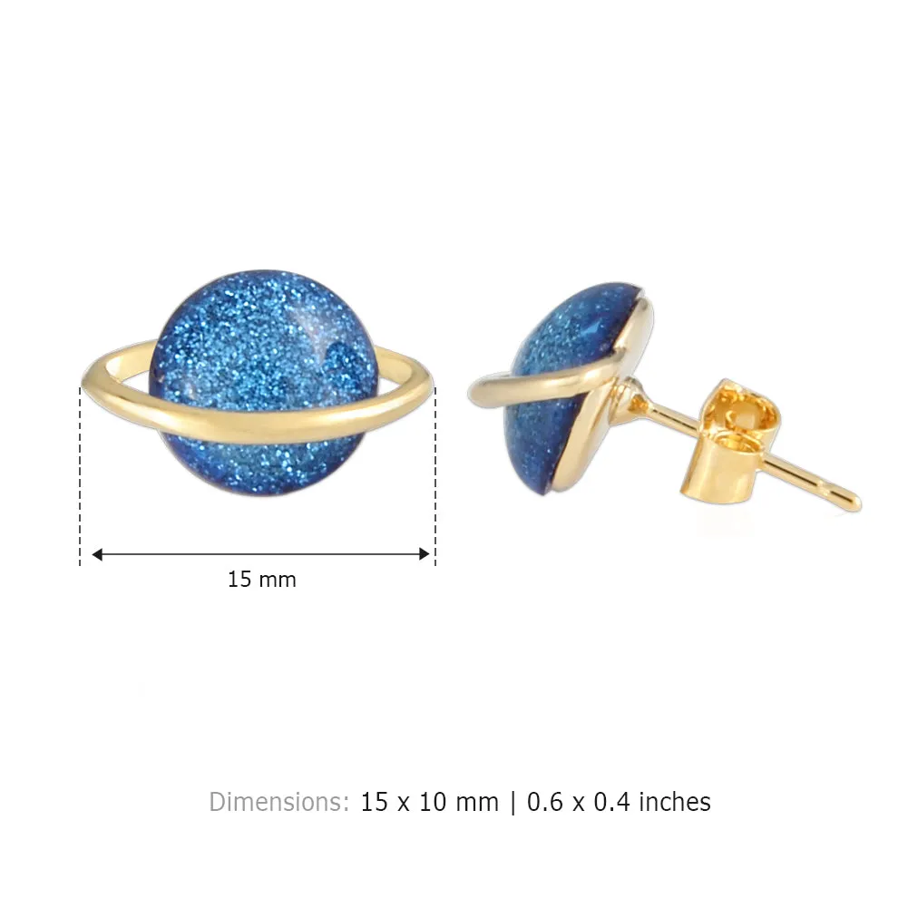 Glitter Beads Saturn Planet Earrings