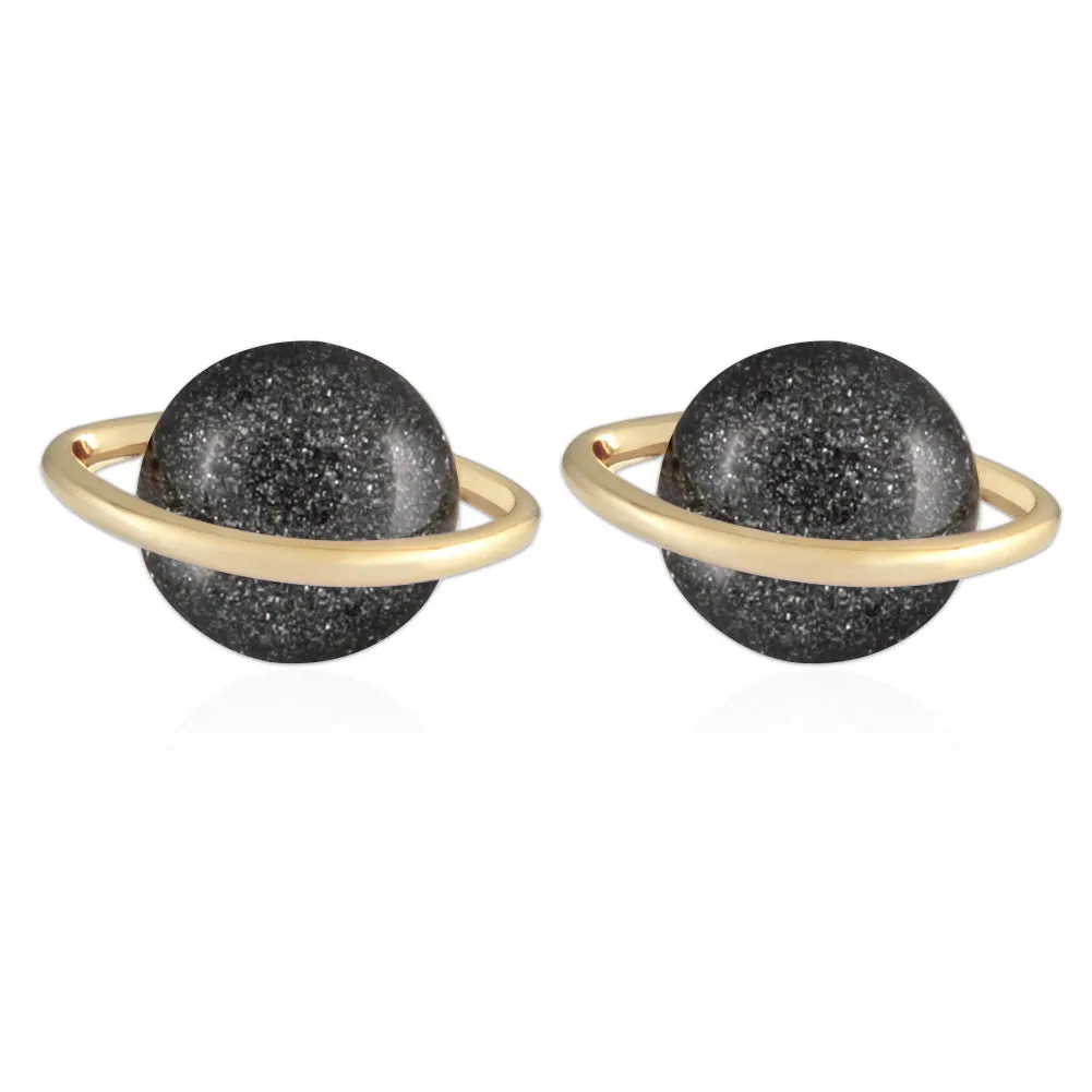 Glitter Beads Saturn Planet Earrings