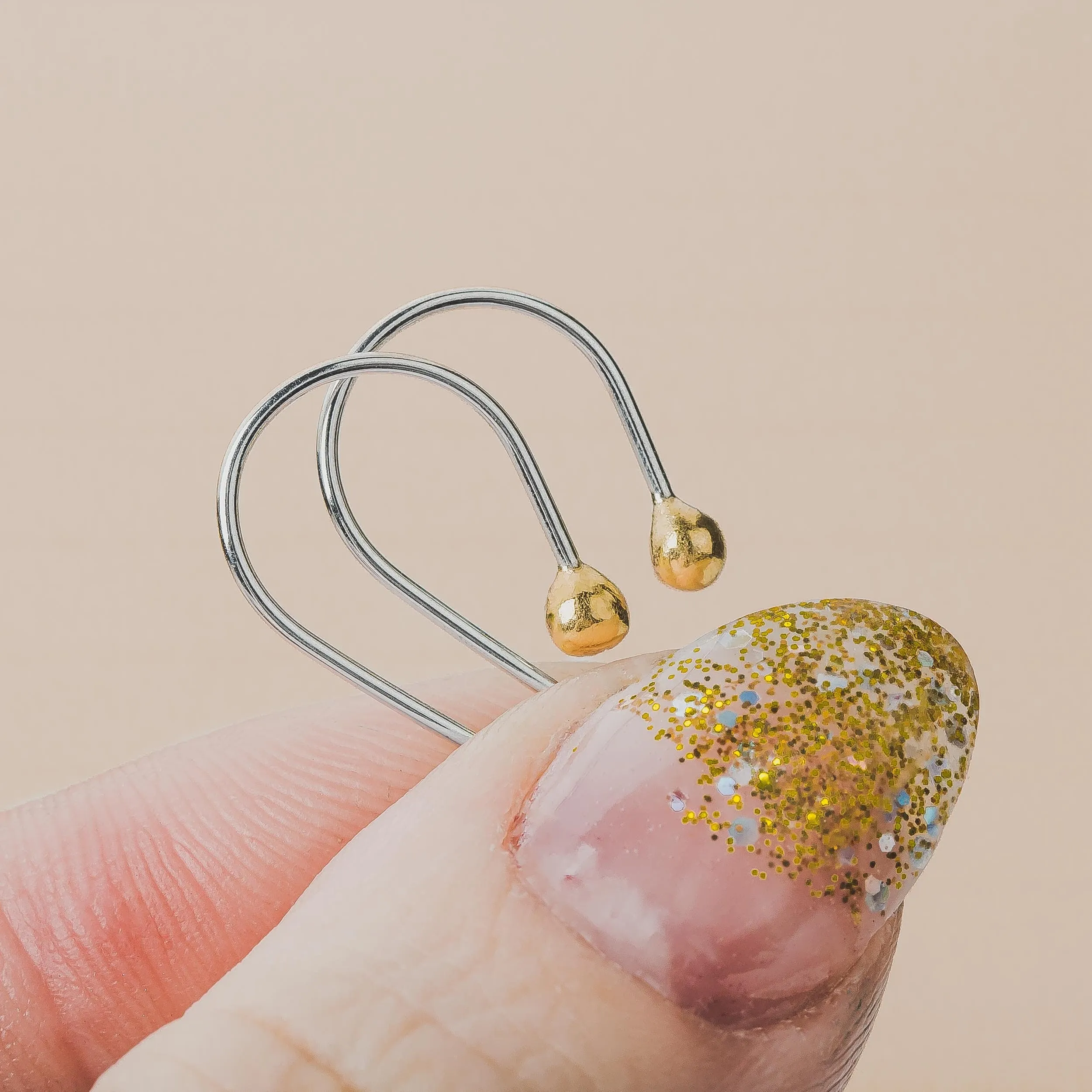 Gold Dot Pull Through Earrings