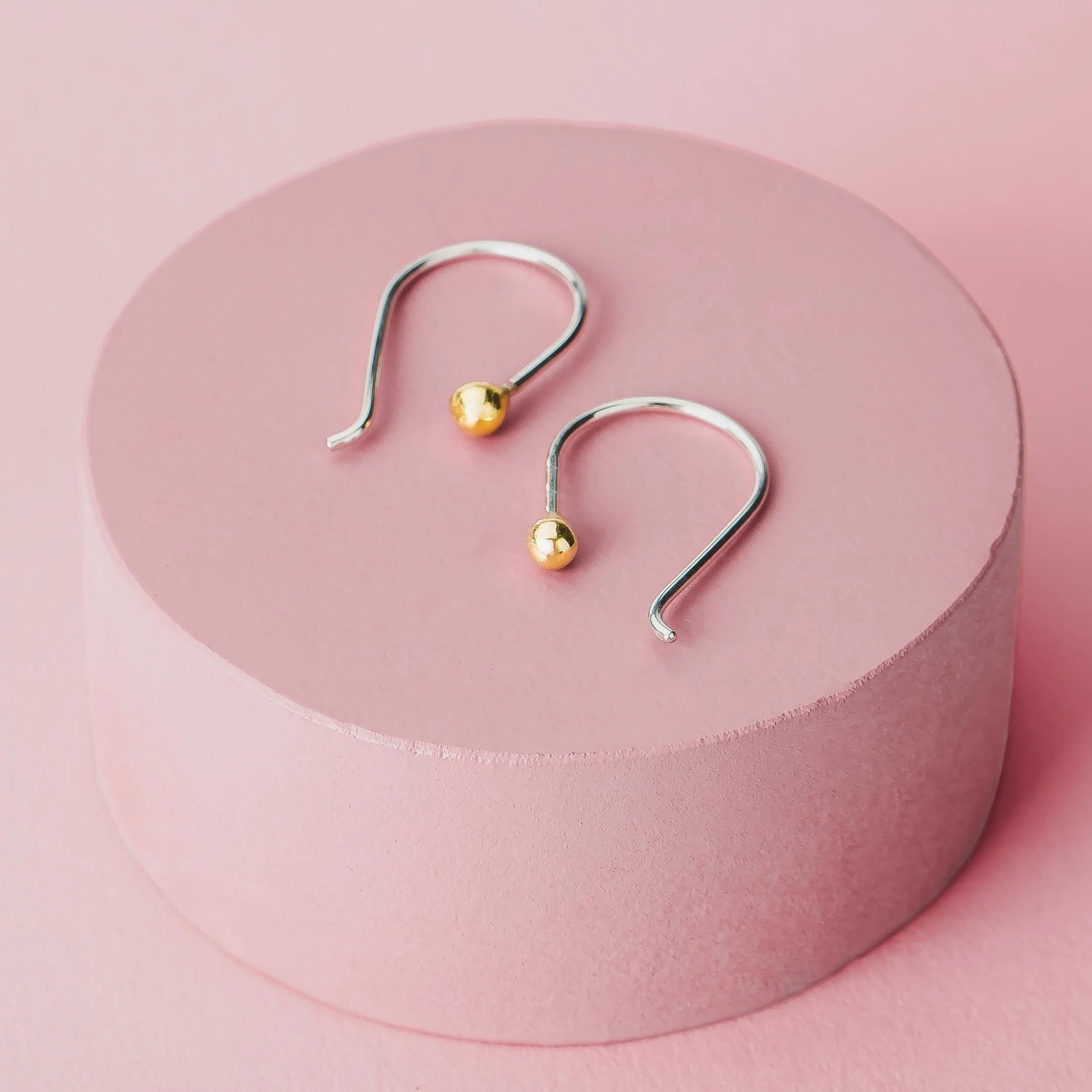 Gold Dot Pull Through Earrings