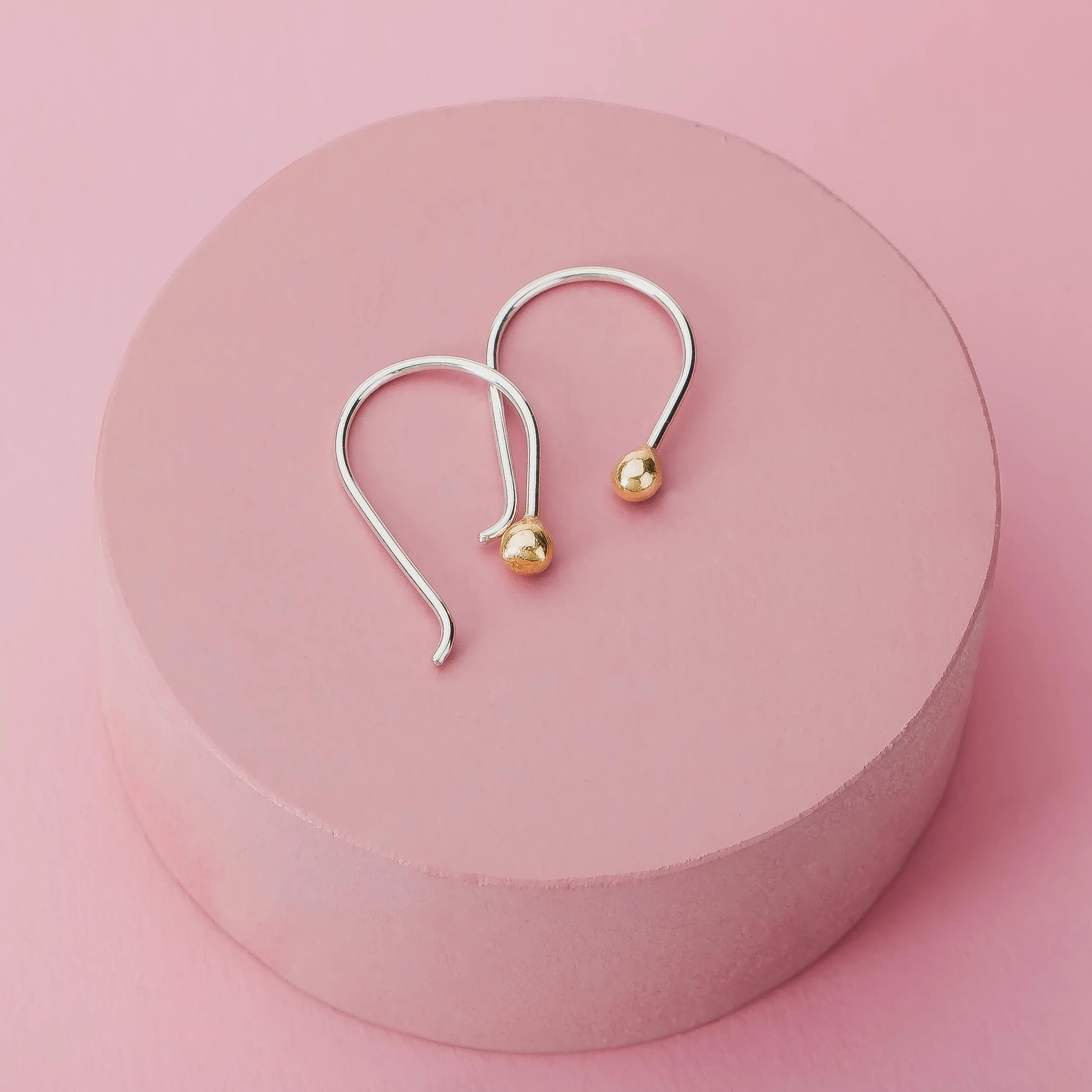 Gold Dot Pull Through Earrings