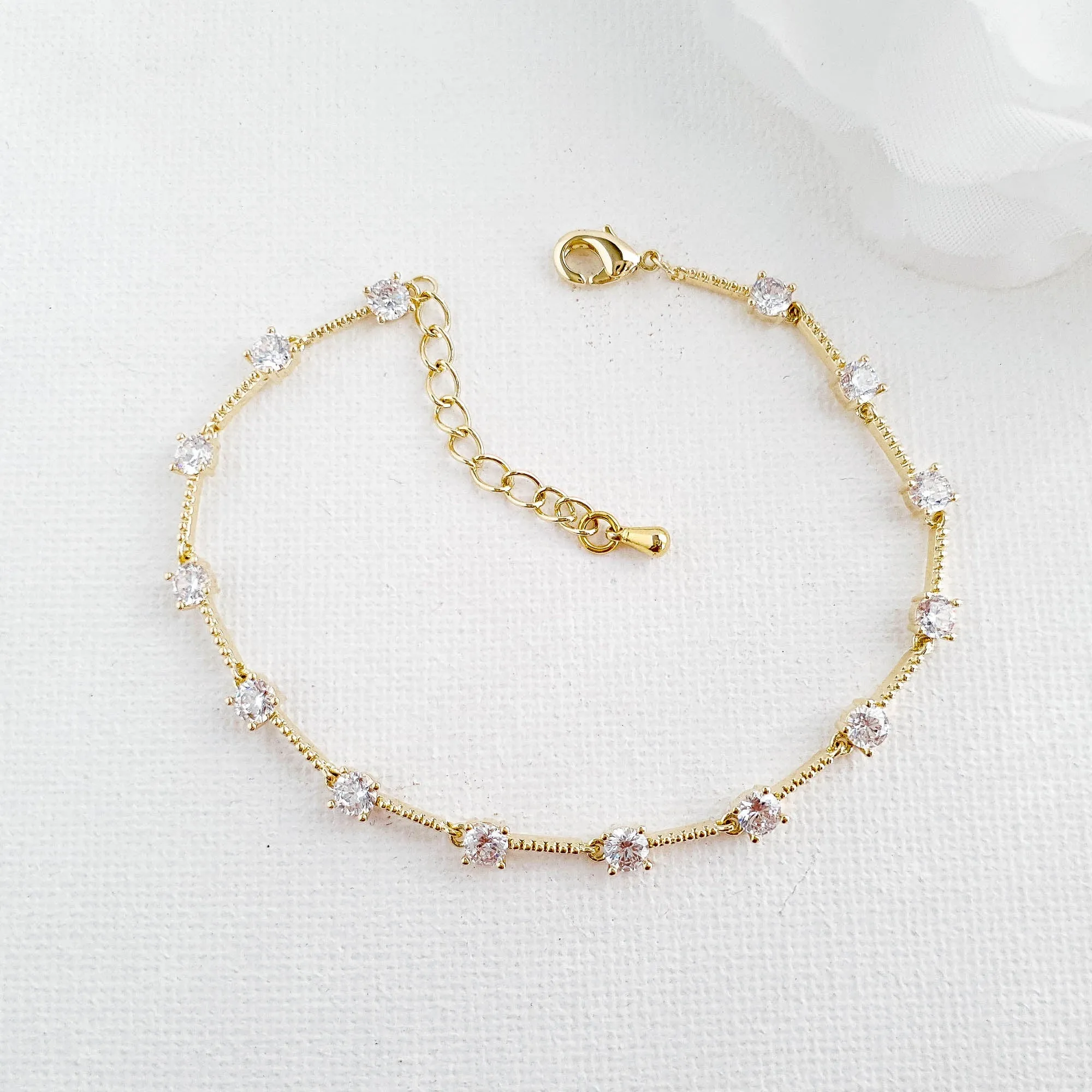 Gold Jewelry Set With Pearl Drop Earrings Necklace Bracelet-Ginger