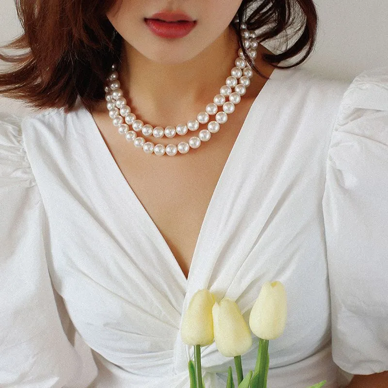 High Quality Crystal Pearl Choker Necklace