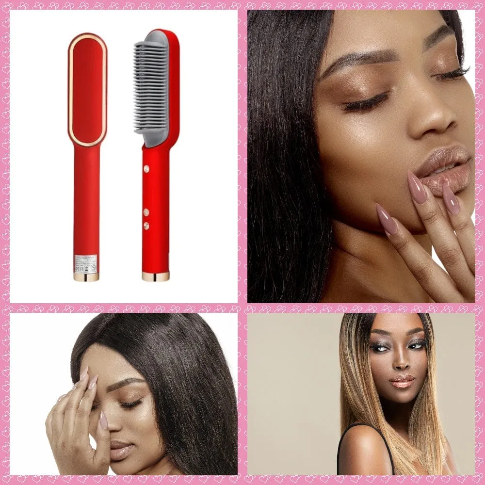 Hot Comb Fast Heating Brush Hair Straightener