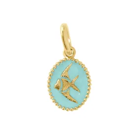 Iceberg Angelfish Pendant, Yellow Gold