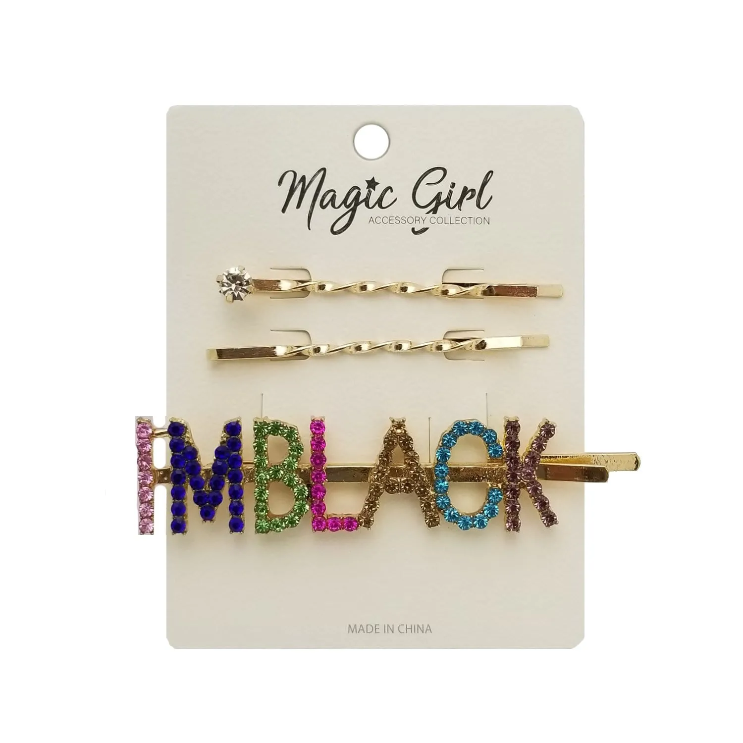 I'M BLACK 2 | Colorful Rhinestone Hair Pin 3PCS