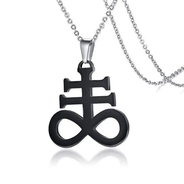 Inverted Cross Leviathan Stainless Steel Pendant Necklace