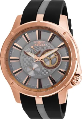 INVICTA S1 Rally Mens Watch -Rose Gold-Tone - Black Polyurethane Strap