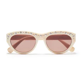 IVORY WALNUT MEMPHIS WAYFARER SUNGLASSES