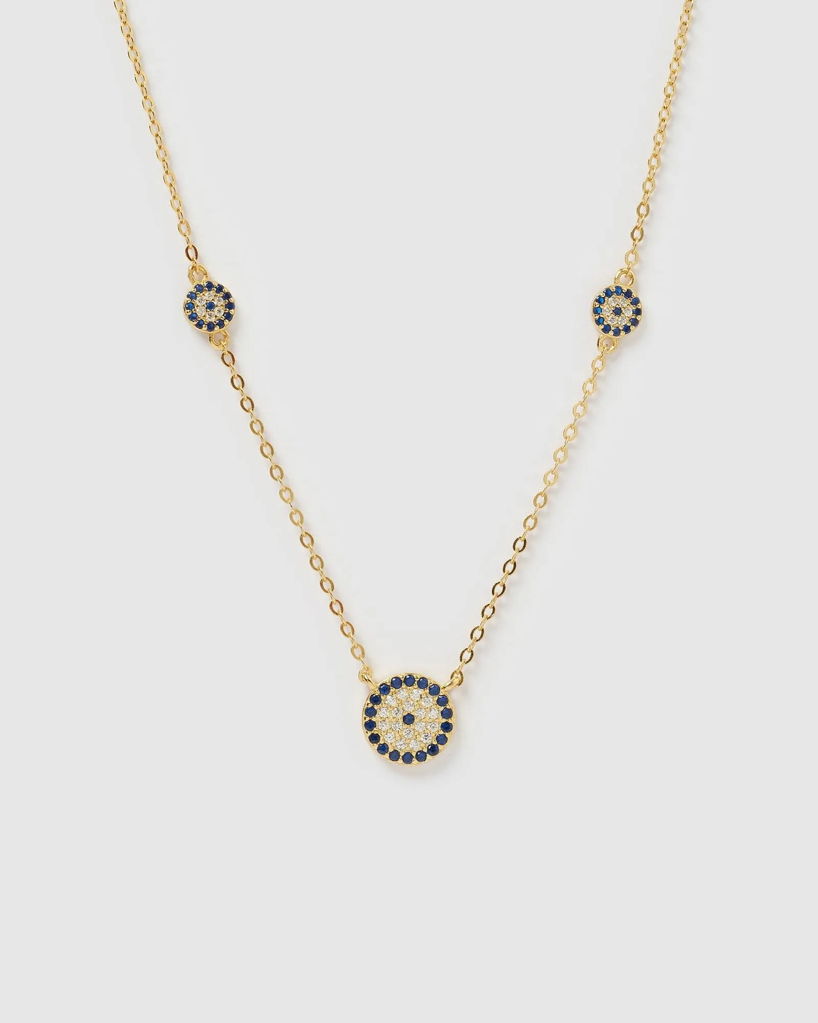 Izoa Dahota Eye Pendant Necklace Gold