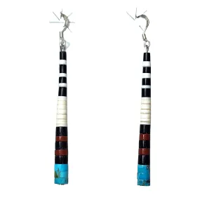 Kewa Pueblo Hand-rolled Beads Earrings