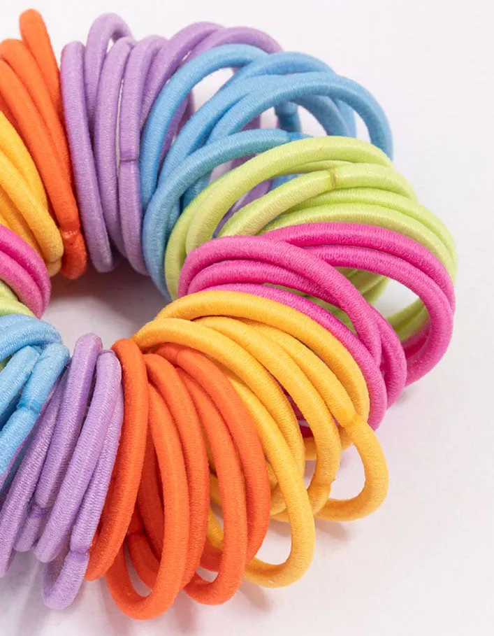 Kids Rainbow Donught Hair Elastic Pack