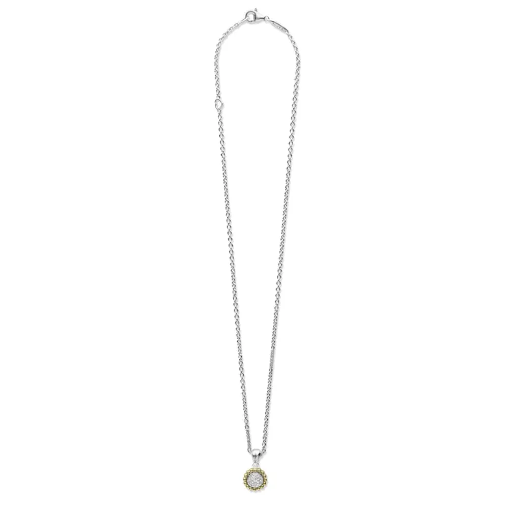 Lagos Caviar Lux Two-Tone Diamond Pendant Necklace