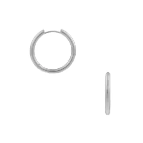 Large Everyday Elevated Hoop Earrings - Silver