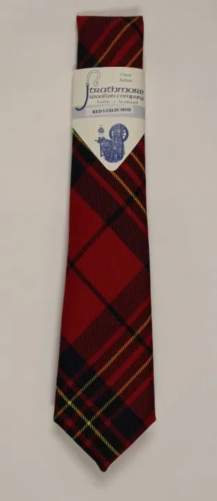 Leslie Red Modern Tartan Tie