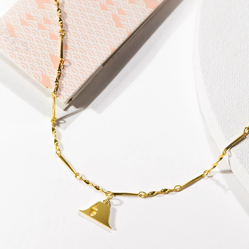 Letter Necklace (A) - Gold