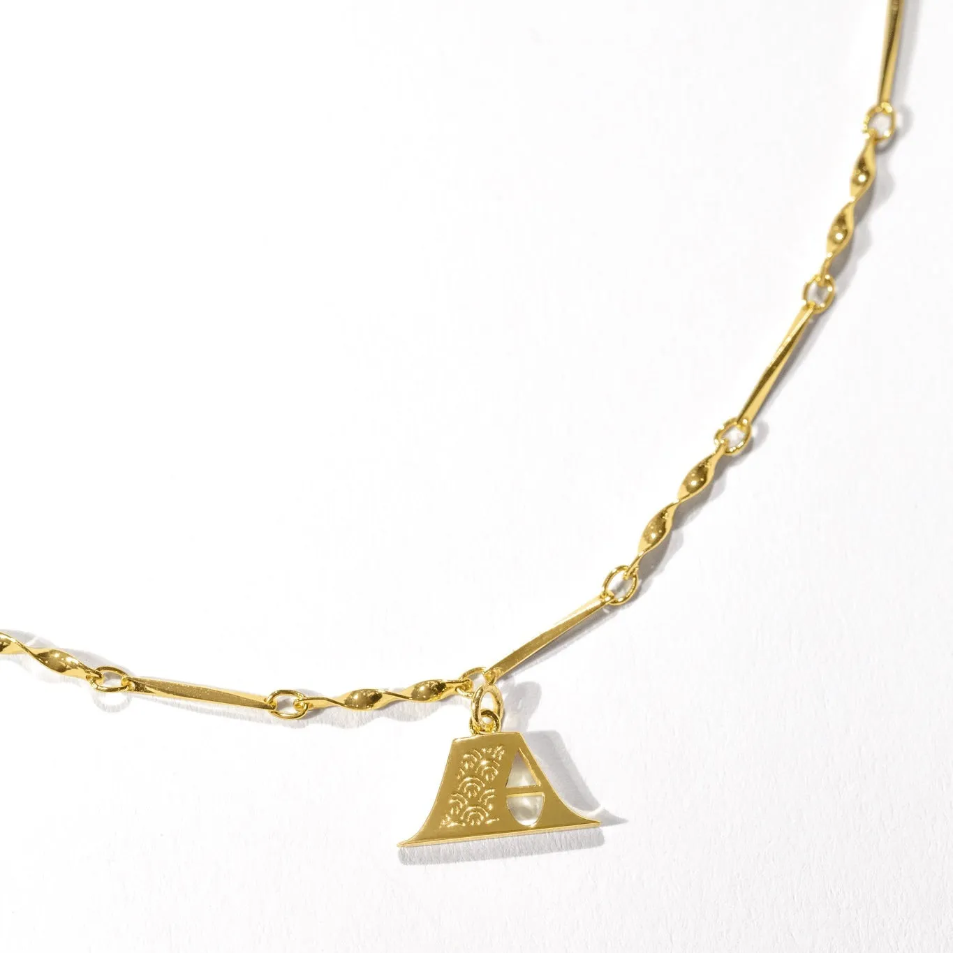 Letter Necklace (A) - Gold