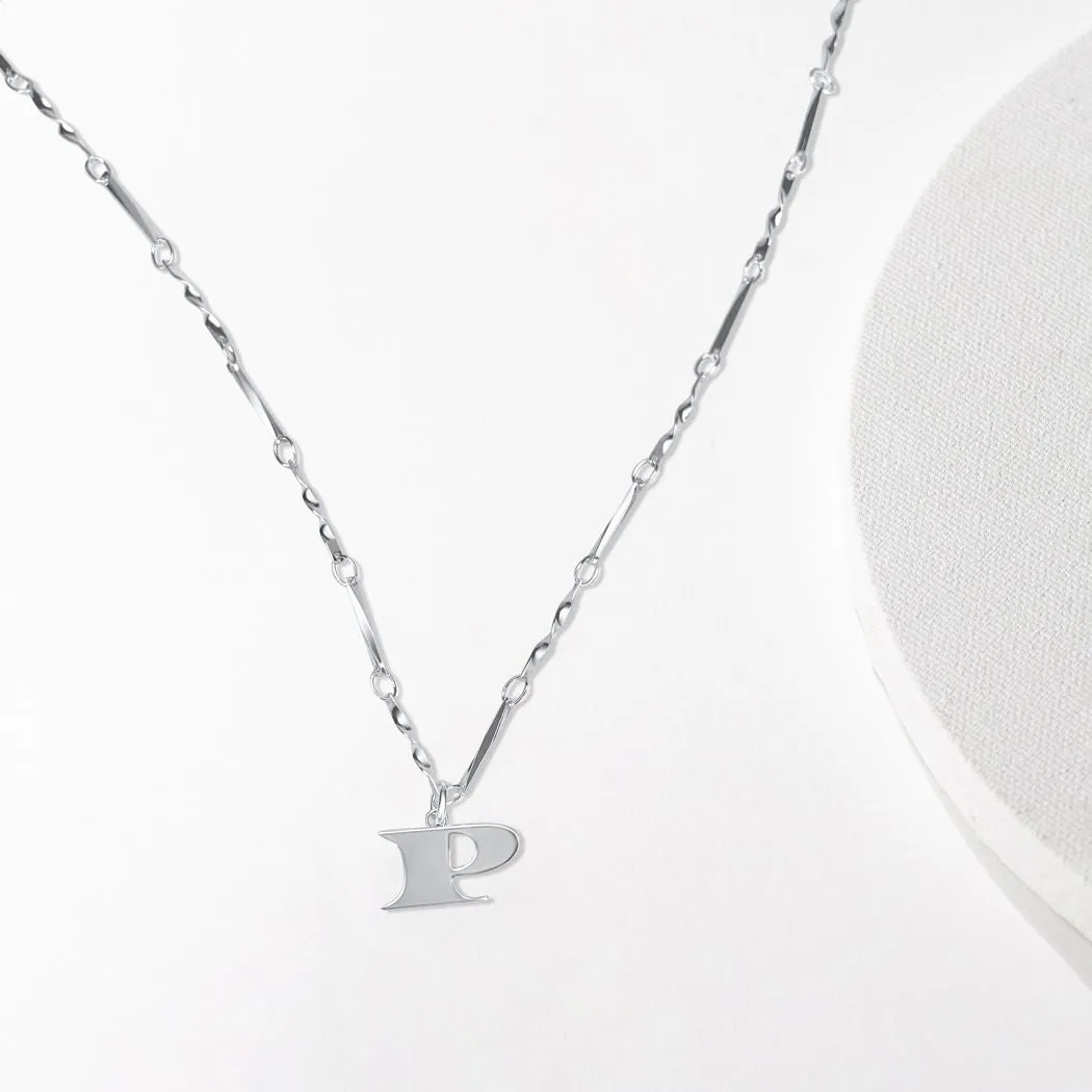 Letter Necklace (P) - Silver