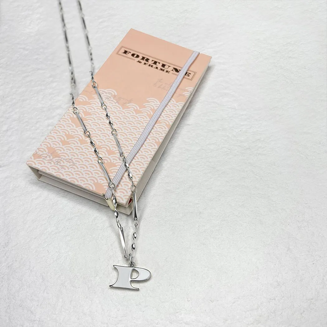 Letter Necklace (P) - Silver